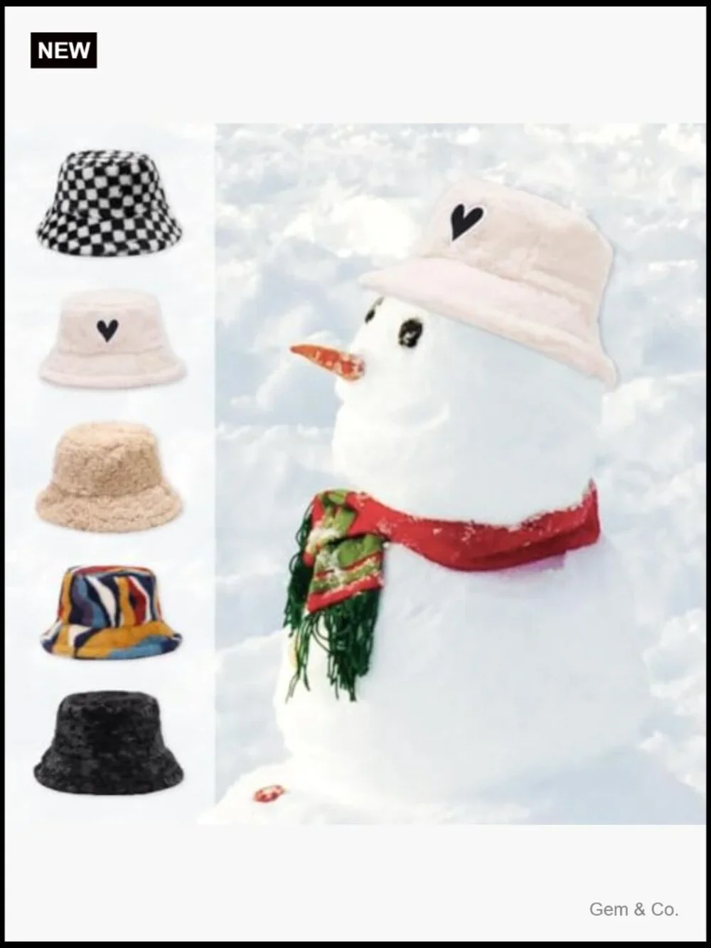 Faux Fur Bucket Hat Winter Warm Fluffy Plush Fuzzy Hat Ladies